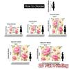 2D FLAT PRINTING 2pcs Curtains (Without Rod) Floral Pink Roses Pattern April Fools is Day Festival Creative Curtains Machine