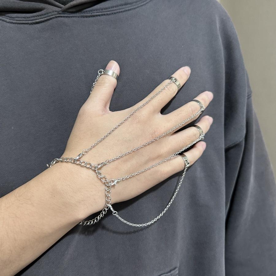 Jewelry Selling Personality Disco Dancing Chain Combination Ring 5 Ring Connection