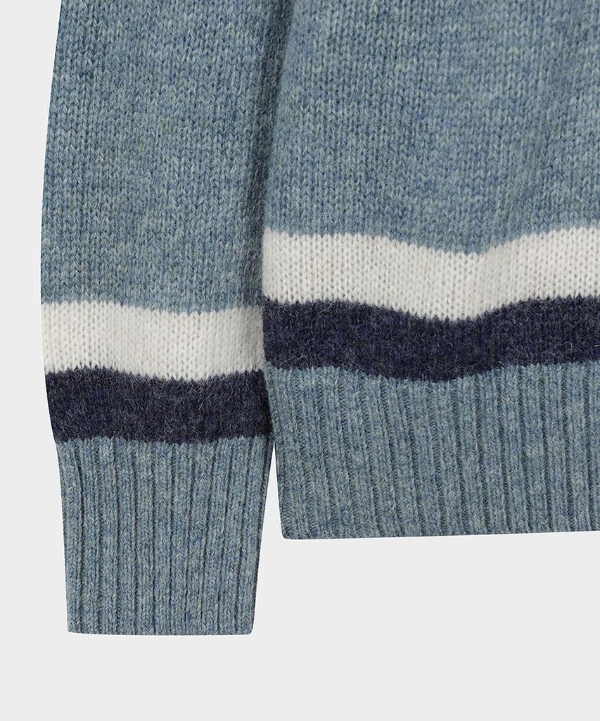 BROOKS BROTHERS Tennis V-Neck Sweater (Blue) (Bbwnmf4523Mef)
