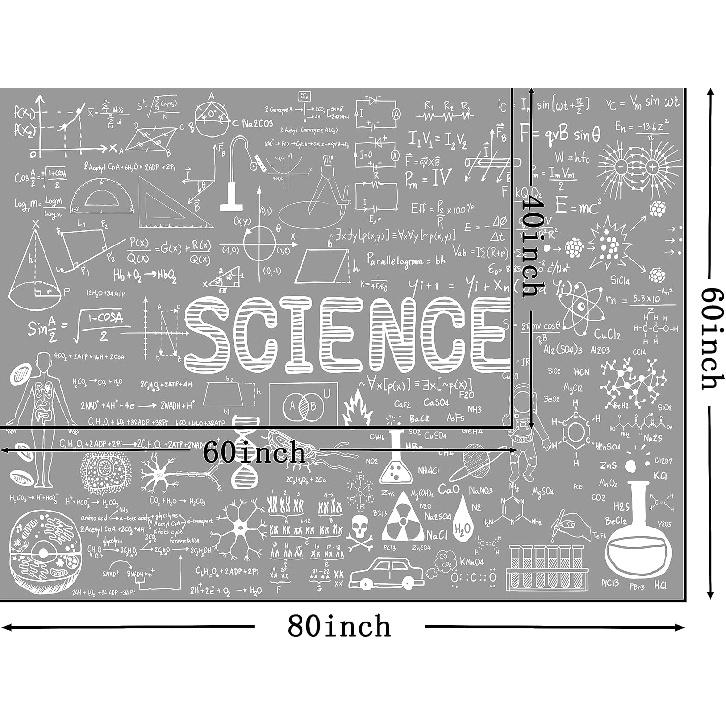 PAOPOED Science Tapestry for Classroom, Education Lab Backdrop Decor for Students Math Table Cloth Tapestries Wall Hanging for College Dorm Living