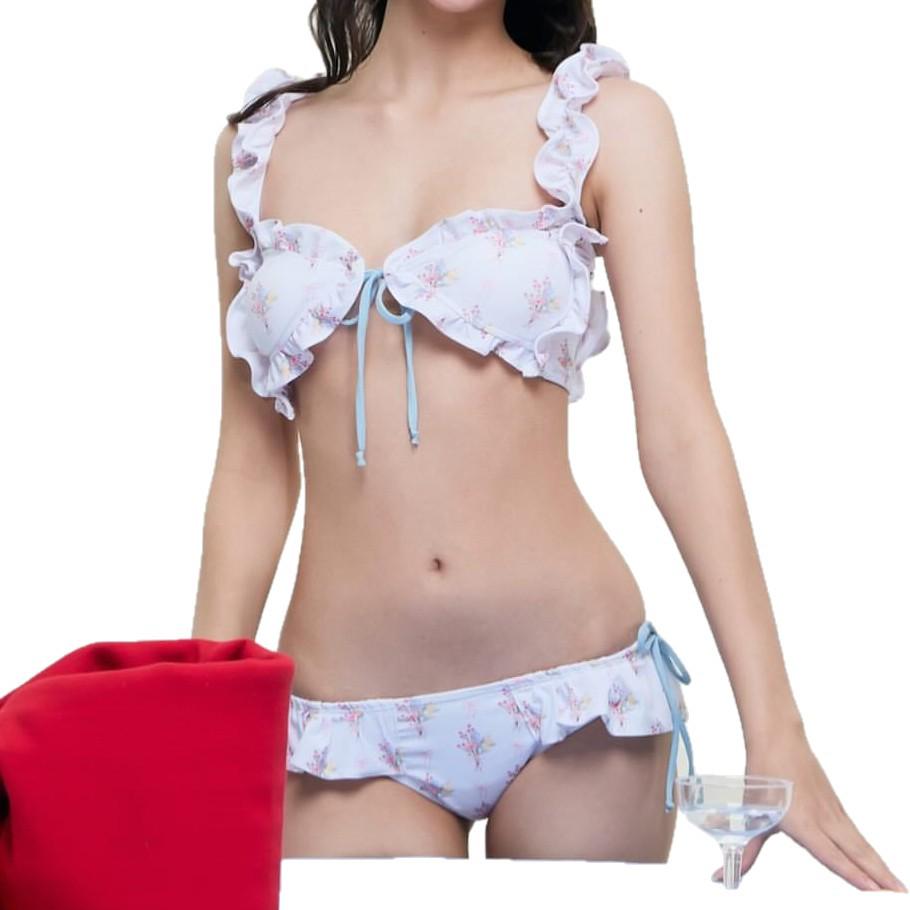 Women's Cute Floral Lace Push-Up Bikini - Sweet Japanese Style for Small Busts