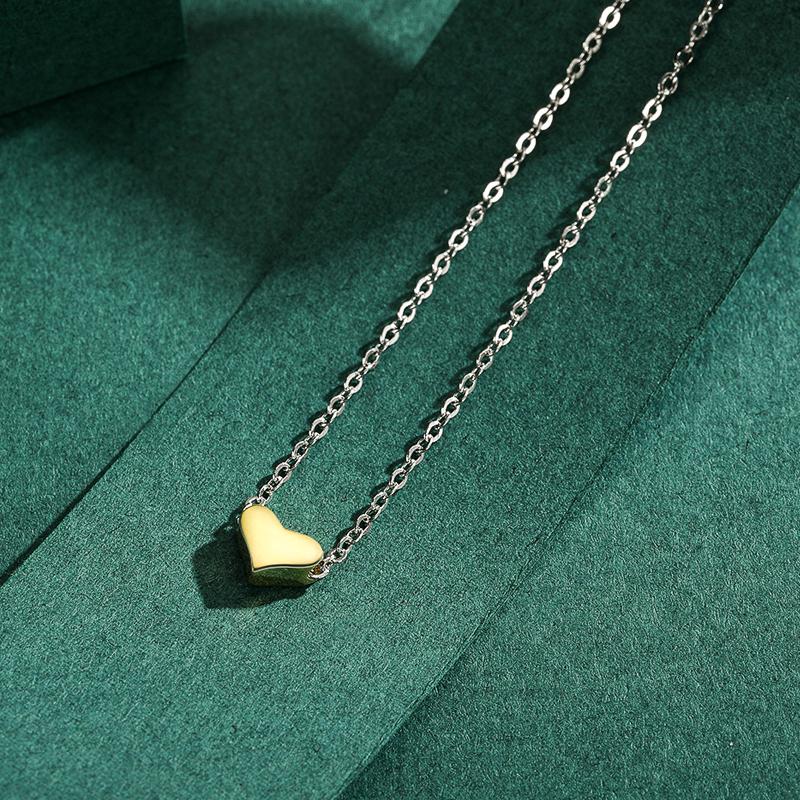 MODIAN Gold Color Exquisite Heart Pendant Real 925 Sterling Silver Love Necklace Chain For Women Wedding Statement Fine Jewelry