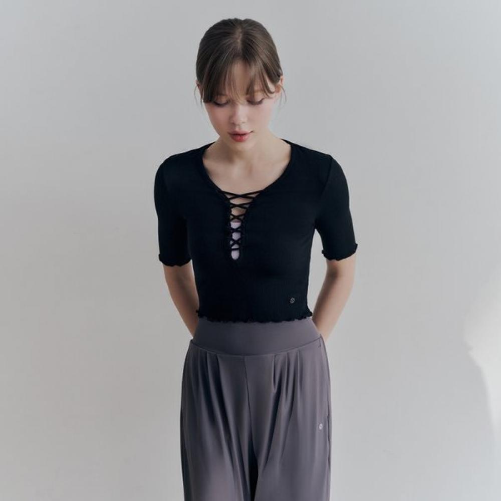 Huit Open String Crop Tee Htwts3j09t