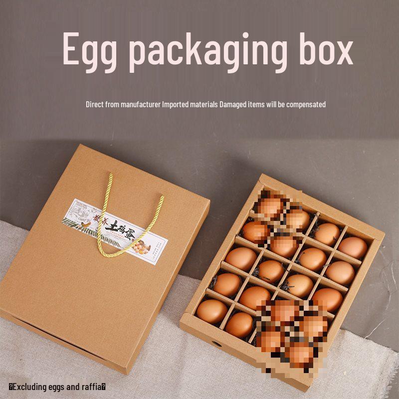 Kraft Paper Egg Packaging Box - Gift & Handheld (20, 30, 40, 60 pcs)
