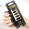 Black French Cat Eye Wear Armor Solid Color Almond Nail Finished Nail Patch 24 Pieces European and American