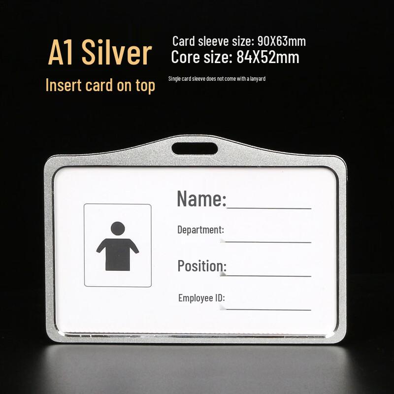 Metallic Aluminum Alloy Double-Sided Horizontal ID Card Holder (10-Pack)