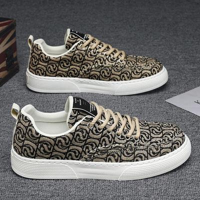 Canvas Shoes Men's Low-top Summer New Niche Low-top Printed Board Shoes Men's Platform Sports and Leisure Trendy Shoes