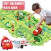 Non-Toxic Children Puzzle Electric Railroad Speeder Diy Assembly Electric Car Automatic Rail City Scene Construction Education Toy Gift