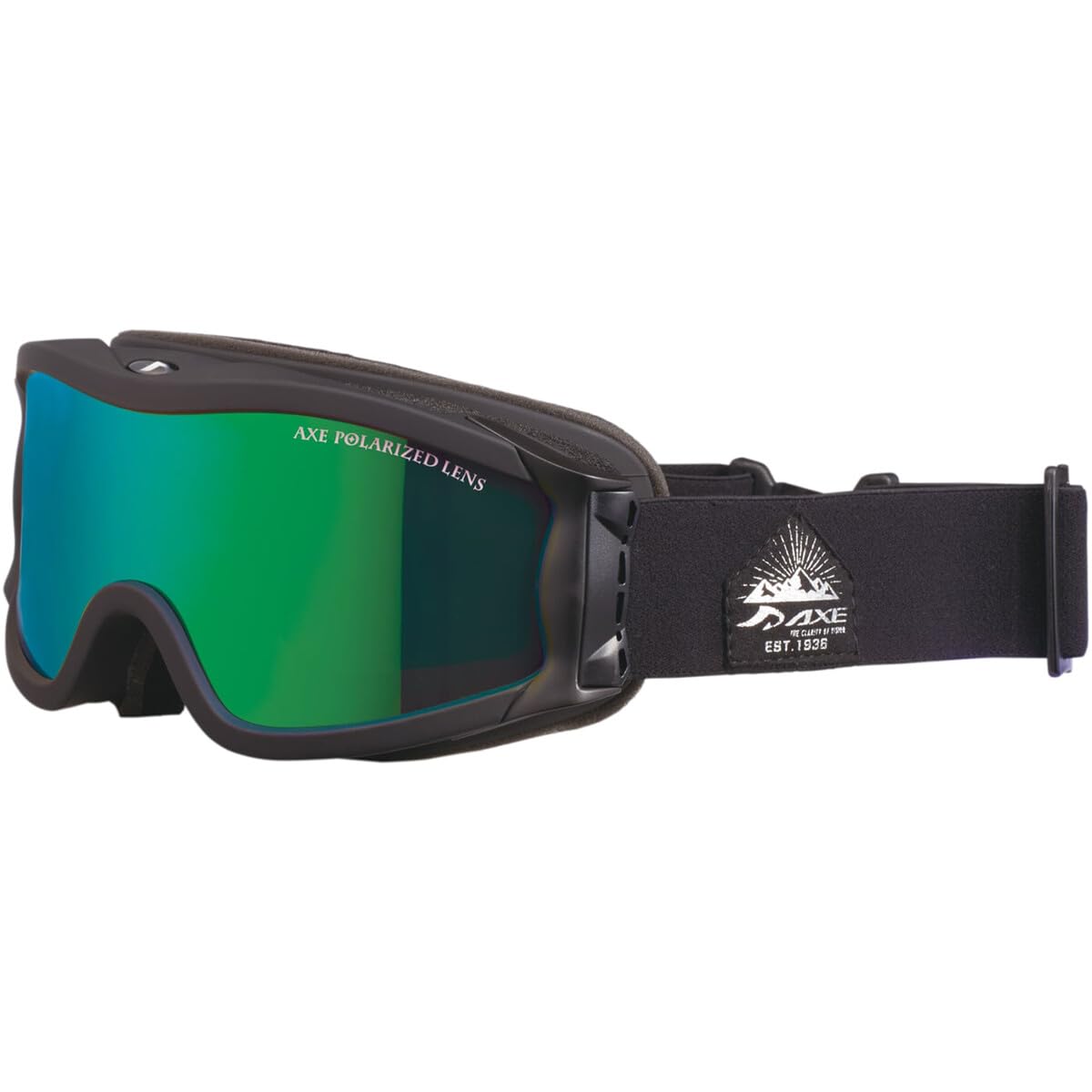 

AXE Unisex Goggles with UV Polarized Brown Green Mirror Ski/Snowboard Protection, Glasses/Helmet Compatible, Lens, Base, (OMW-785P) зелёный