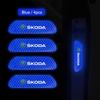 High Toughness Reflective Warning Sticker 4PCS Car Door Safety Protection Mark Mud Resistant External Decor Accessory For Skoda