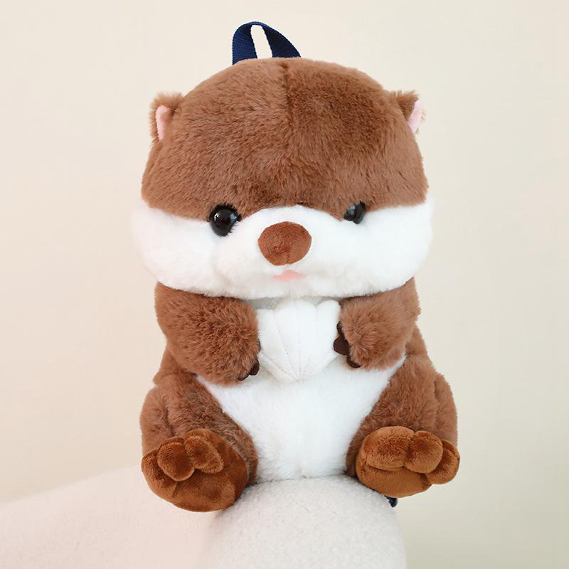 

Otter Plush Toy Backpack - Cartoon Otter with Shell Bag for Kids 28x18x18 cm (0.3 kg)