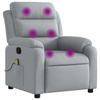 Vidaxl Foldable Massage Armchair, Light Gray, Fabric Upholstered