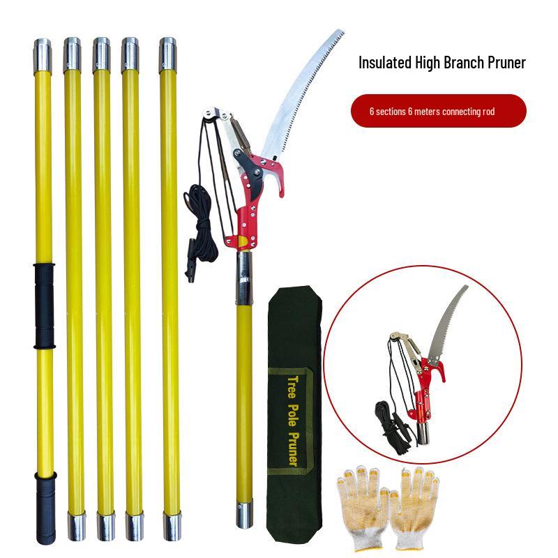 Telescopic High-Altitude Branch Lopper with Pulley, Long Handle Saw & Pruning Shears for Garden & Tree Maintenance.