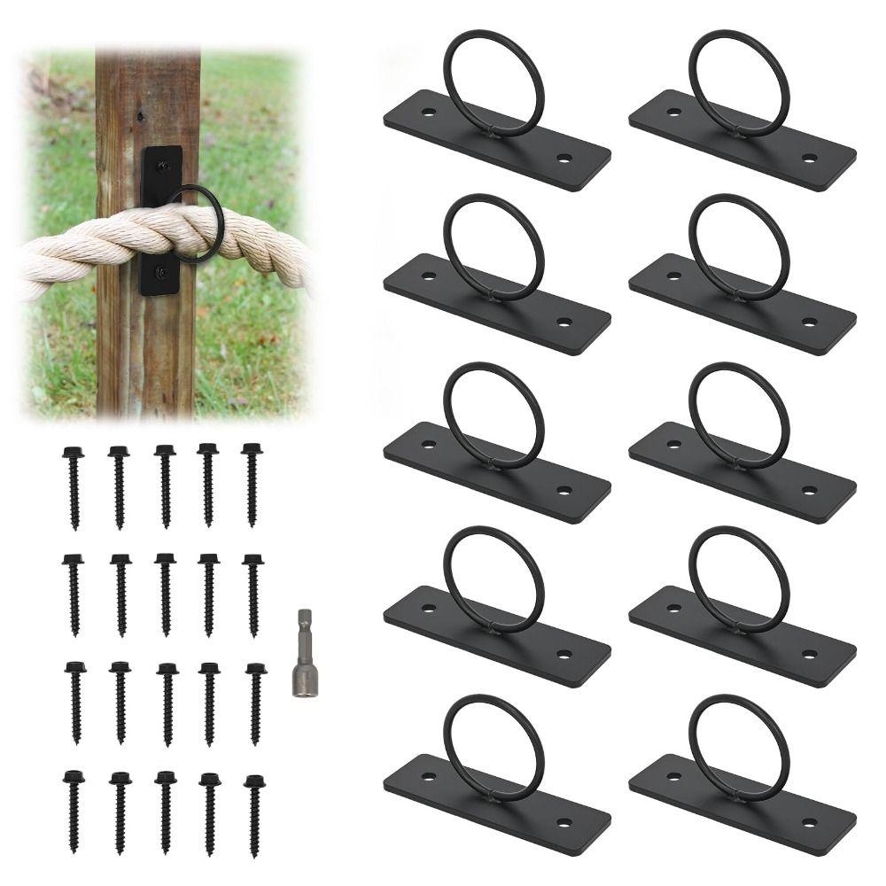 304 Edelstahl Schwarzer Ring Seilhalter Multifunktionaler Seilhalter Zaunbau