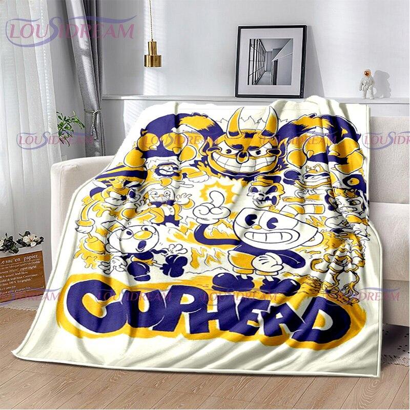 Kreslený roztomilý šálek s potiskem přikrývka pohovka přikrývka cestovní povlečení přikrývka flanelová přikrývka přehoz přes postel lehké cestovní