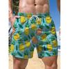 Summer Men's 3D Printed Beach Shorts Fashion Versatile Trend Breathable Casual Vacation Style