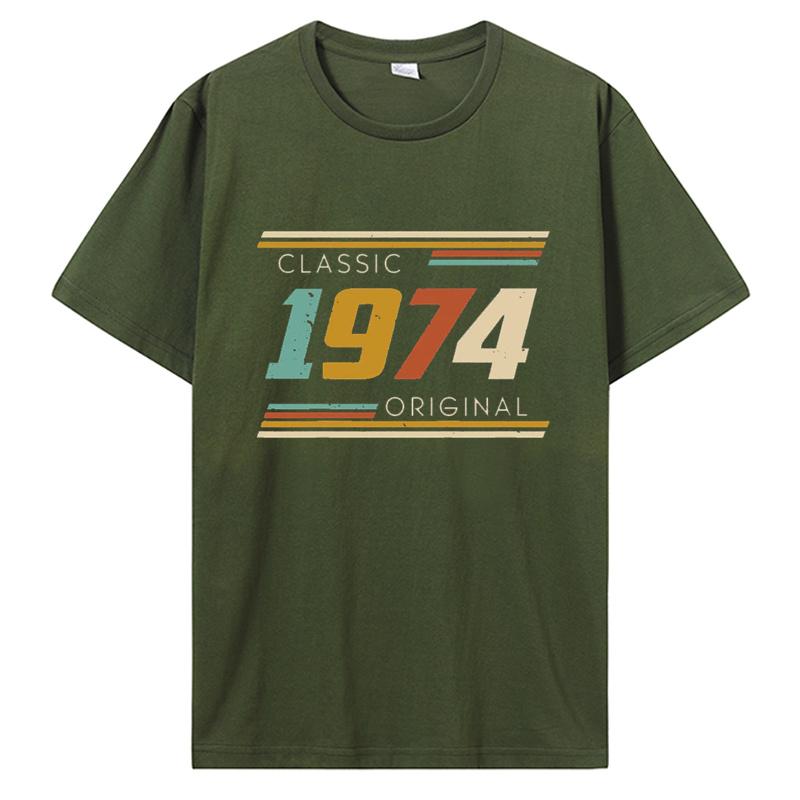 Old Vintage 1974 Birthday Men Women T-Shirt Wife Husband B-Day Presents Sayings Quote Graphic Clothing Oversized Tshirt