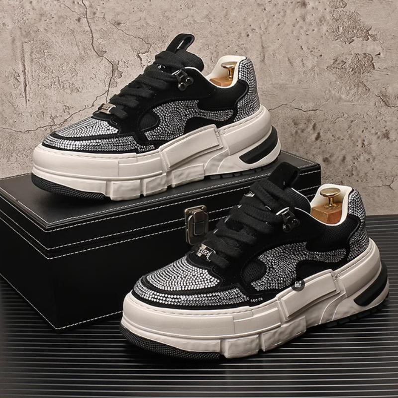 Summer new diamond-encrusted sneakers, niche thick-soled height-increasing shoes, fashionable and trendy casual shoes
