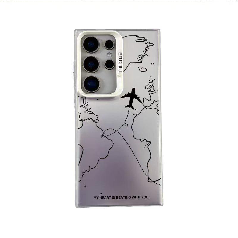 Flugzeugkarten-Design-Hülle für Samsung Galaxy S25 Ultra/S24/S21 A55/A56