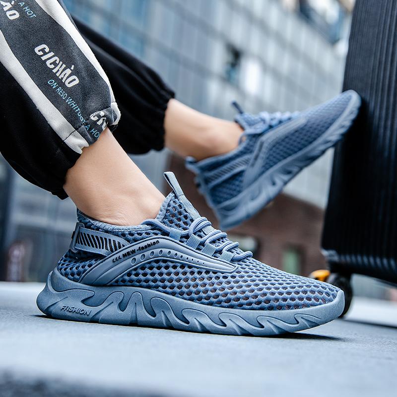 

Мужская модная удобная спортивная обувь для ходьбы и бега, студенческие мужские летние тканые дышащие повседневные кроссовки для мальчиков