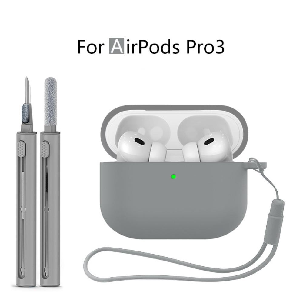 Dustproof Earbuds Cleaning Kit with lanyard Charging Box Shell Protective Case for Airpods Pro 3