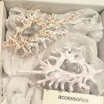 1Pc Rosa Blau Farbe Flüssigkeit Metall Conch Haar Krallen Für Frauen Mädchen Headwear
