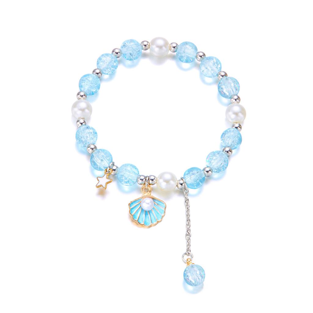 Elegantes Armband mit Anhänger aus Seesternschale, leichtes minimalistisches Schmuckstück, bequeme Perlen-Handkette, Geschenk für Frauen