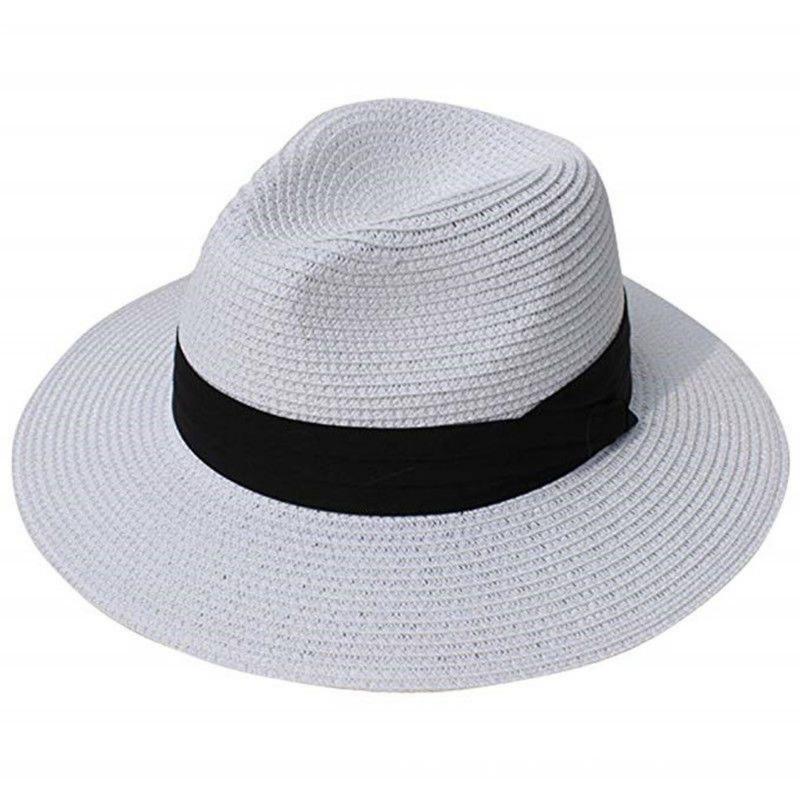 Women's Straw Hat Panama Star Top Hat Sun Shade Foldable Couple Hat Beach Hat