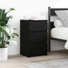 VidaXL Bedside Table with 3 Drawers Black 39x35x65 Cm, Side Table, Bed Cabinet, Side Table for the Bedroom, 861339