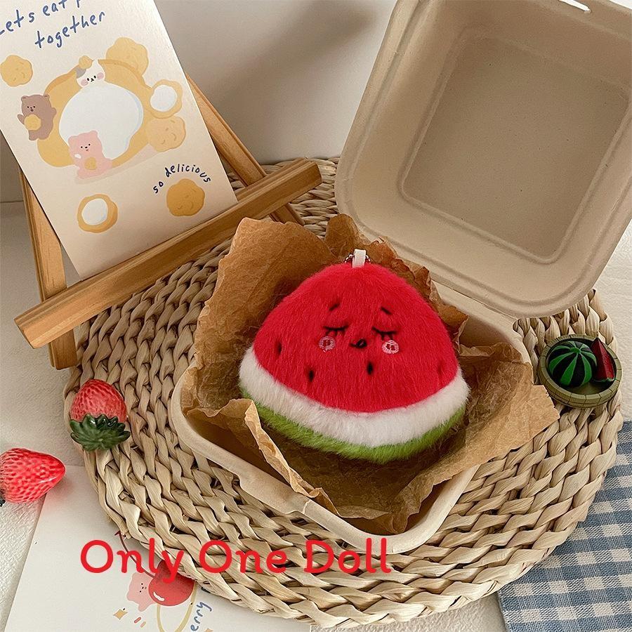 Watermelon Cherry Mini Fruit Plush Doll Keyring Girls Gifts Bag Decor Pendant
