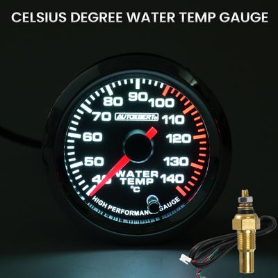 Manometro Universale 2" 52mm Temperatura Acqua Temp Meccanico Con Sensore 1/8" NPT Retroilluminazione LED 7 Colori Per Auto Marina Barca