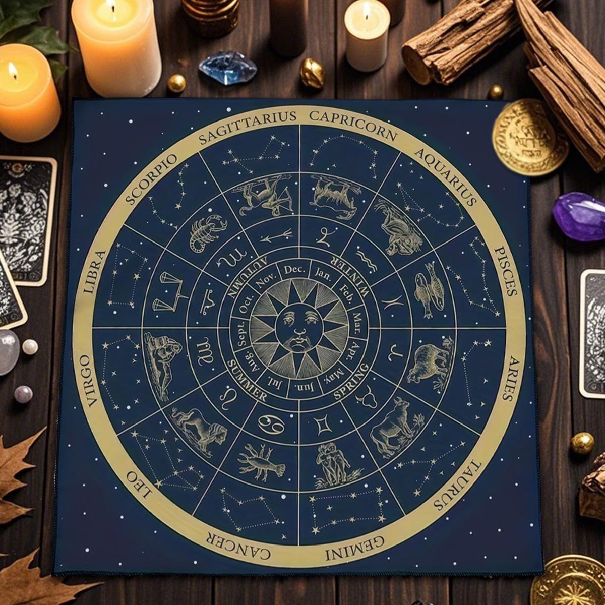 12 Zodiac Creatief Tarot Tafelkleed voor Divinatie Rituelen Feest Evenement Decoratie 50x50cm
