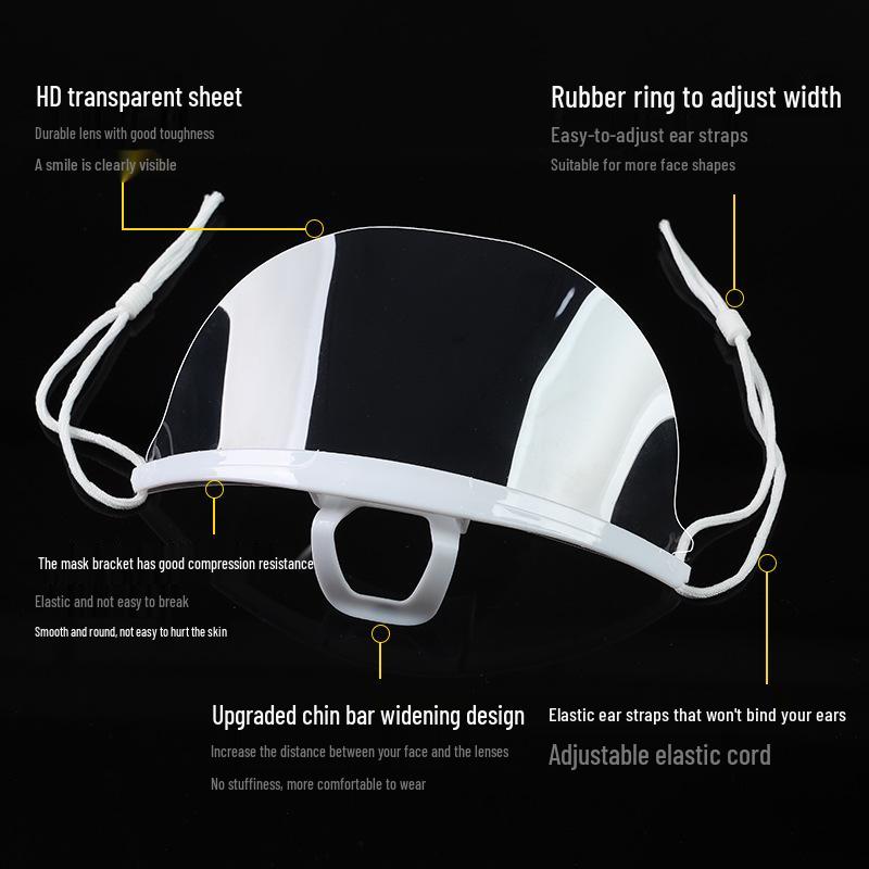 Transparent Anti-Fog Smile Mask for Food Service and Kitchen Use