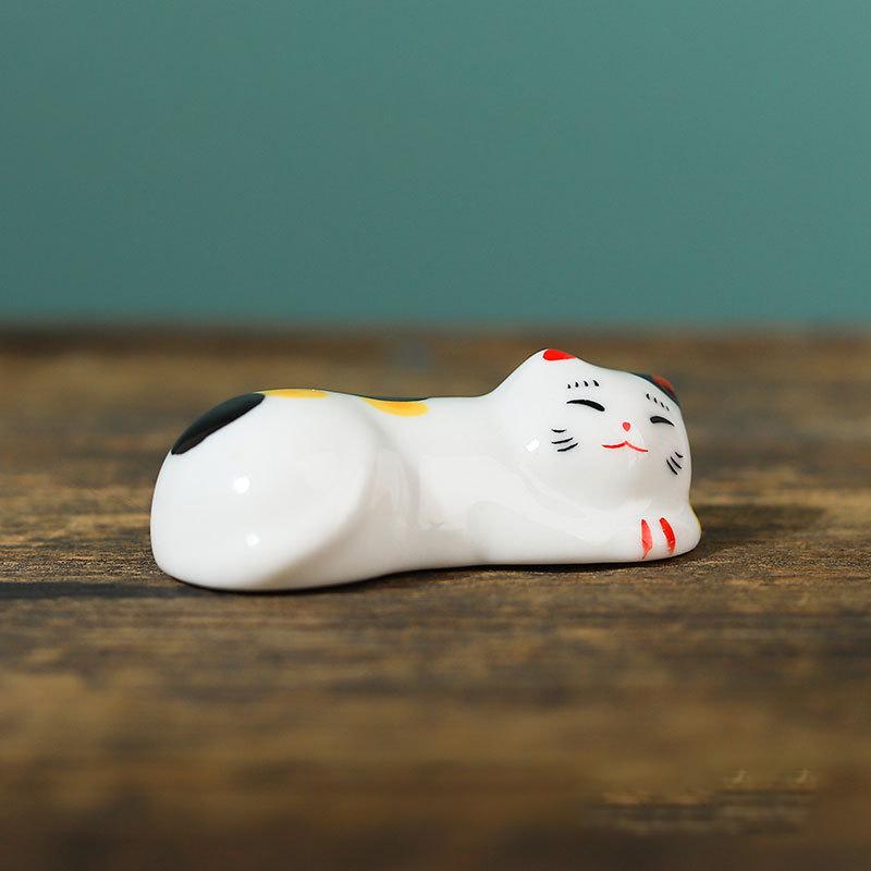 Mini søt dyr Paint Pensel Pen Rest Keramiske Ornamenter Kinesisk kalligrafi Skrivepennholder Håndverk Penn Pute NYHET