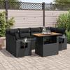 VidaXL Garden Lounge Set 7 Pcs with Cushions Black Wicker, Outdoor Sofa Set, Garden Lounge, Set 3327114