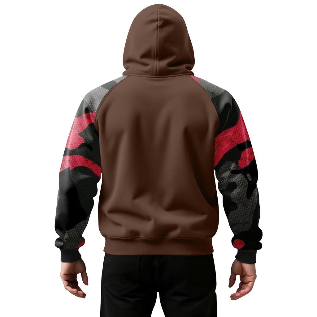 Herren Camouflage Sweatshirt Hoodie Herren Sport Übergröße Freizeit Sweatshirt