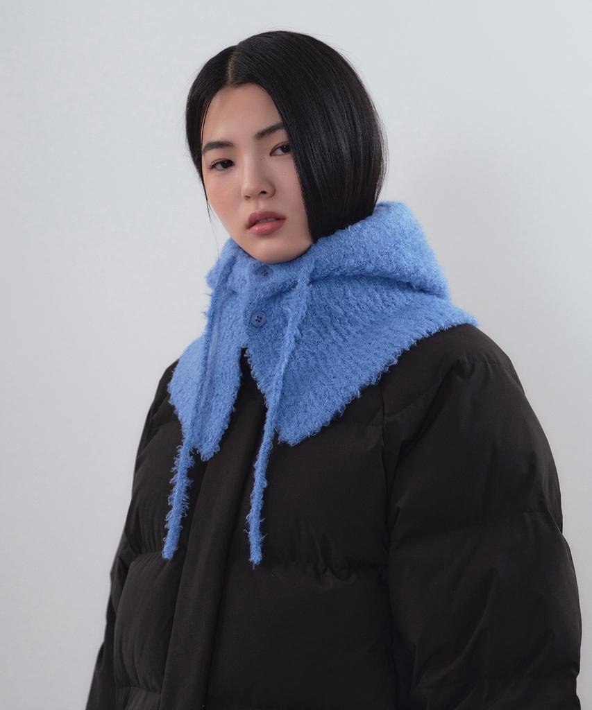 MUSINSA STANDARD WOMAN Women'S Boucle String Knit Balaclava [Blue]