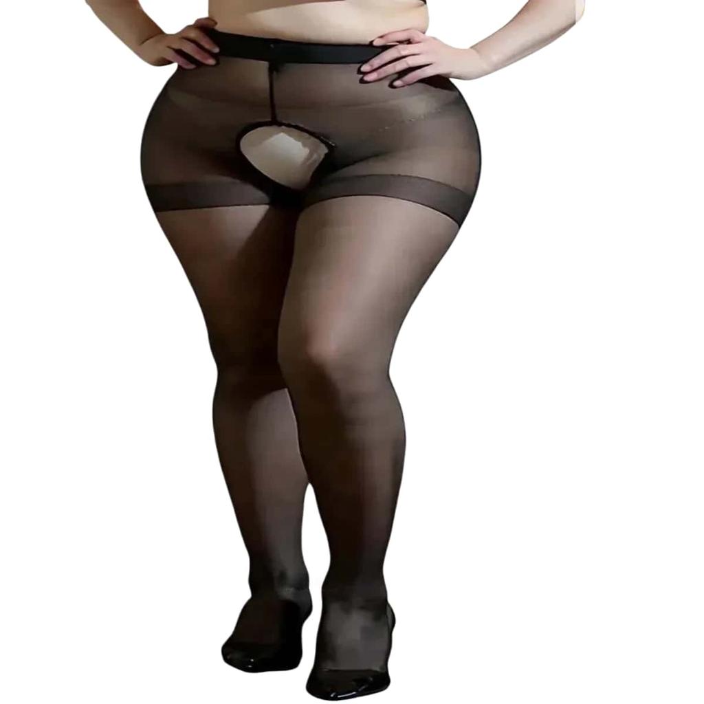 Oversize Women Black High Waist Tights Stretchy Sexy Spring Summer Casual Wear Pantyhose Plus Size
