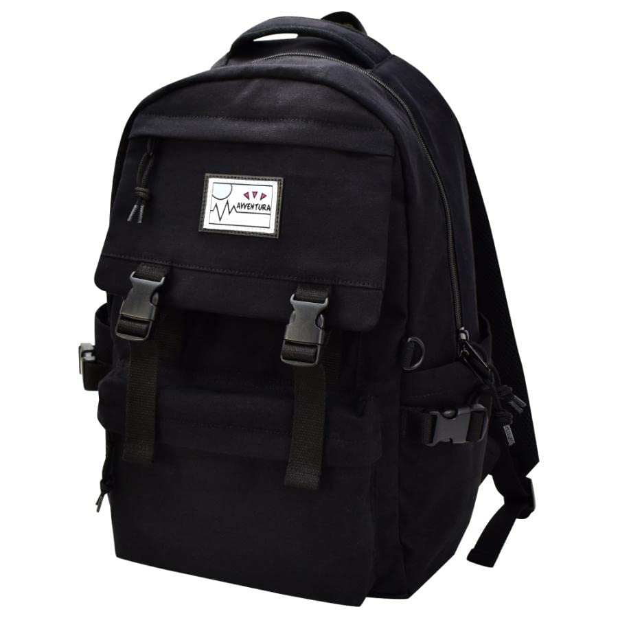 

Aventura RCF-30674 Canvas Backpack Daypack with Insulated Bottle Pocket, Black