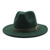Hat Season Woolen Hat Black Top Hat Big Eaves Belt Buckle Men'S And Women'S Four Seasons Casual Jazz Hat