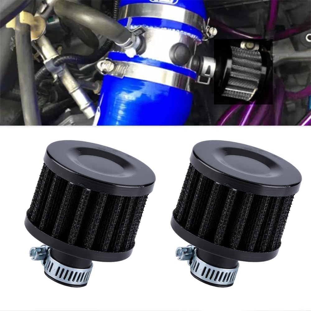 2pcs Air Filter Valve Cover Breather 12mm Air Filter Cold Air Intake Filter Breather