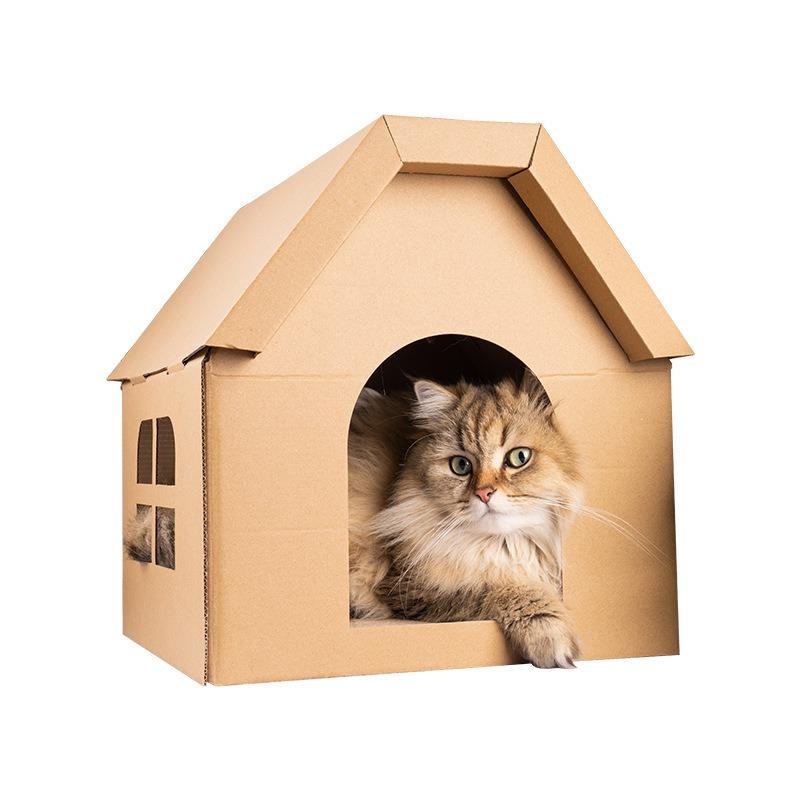 Wear Resistant Warm Integrated Corrugated Paper Cat Scratcher Bed Cat Toy For Cats
