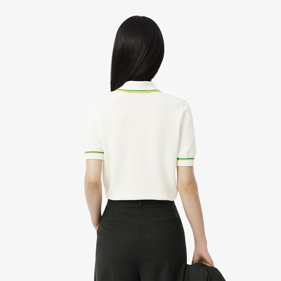 Lacoste Women's Color Tipped Polo Sweater AF9283-55GDII