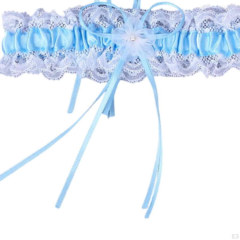 Stretch Lace Wedding Garters with Ribbons Thicken Garter Set for Parties Cosplay Keepsake Women
