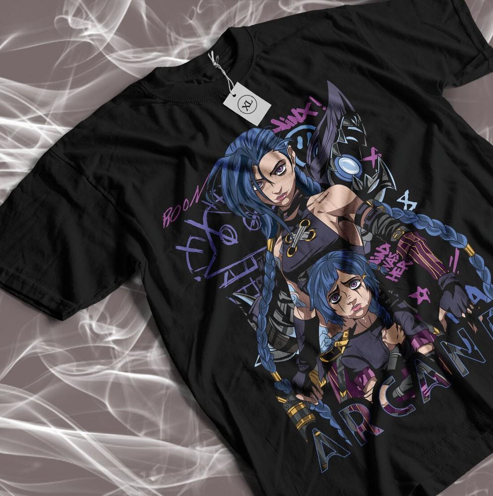 

Jinx Arcane T-Shirt Japanese Anime Cartoon Jinx Arcane Graphic Shirt All Size Unisex T-Shirt S