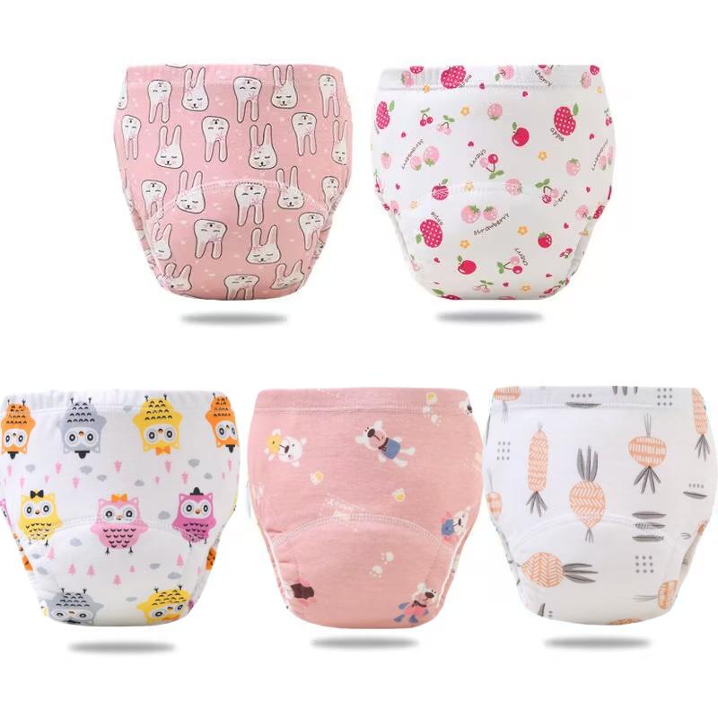 

5 шт. Детские хлопковые марлевые подгузники Сетчатые обучающие трусики Детские трусики для приучения к горшку Детское нижнее белье 110