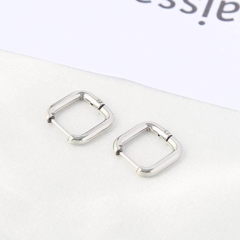 

Korean version of titanium steel irregular earrings, personalized fashion square stainless steel earrings, titanium steel non-allergic ear buckles