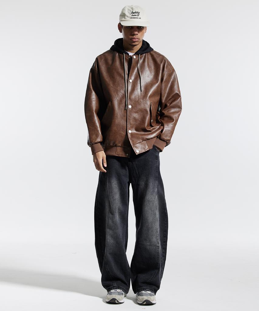 CREAM SODA LAB Wide Cut Volume Curved Pants Black