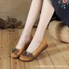 Next Season's New First-layer Cowhide Flat-soled Soft-soled Soft-faced Hand-stitched Doudou Shoes Versatile Casual Women's Single Shoes