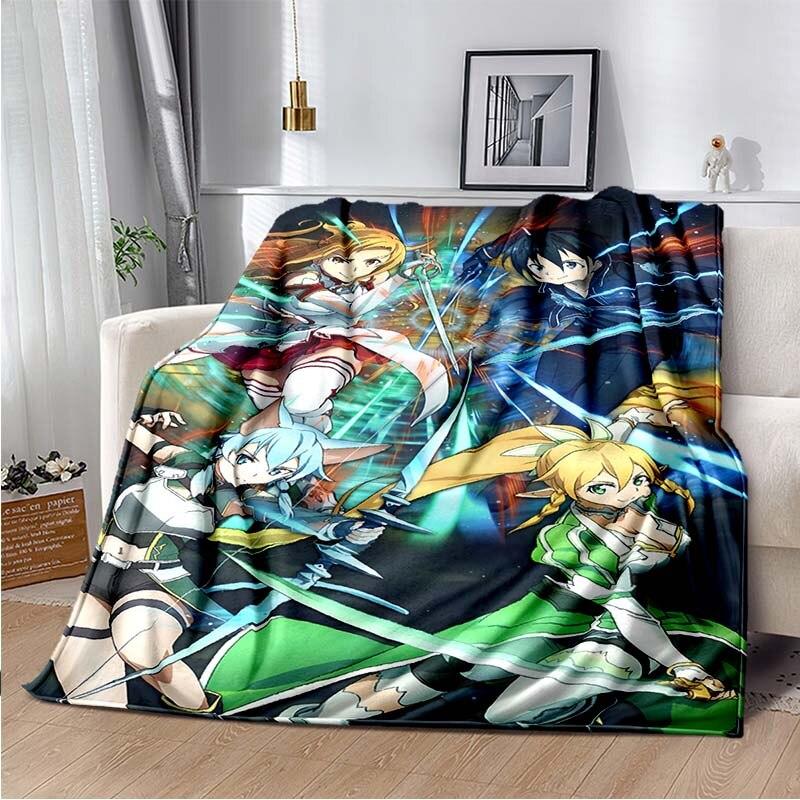 Asuna Sword Art Online 3D sztuka drukowana koc polarowy na łóżka piesze wycieczki piknik gruba kołdra narzuta koc polarowy